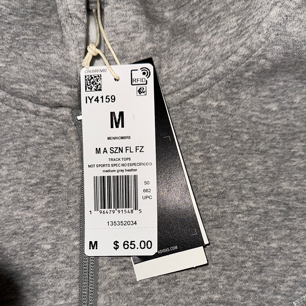 Adidas Gray Zip-Up Hoodie - Picture 2 of 2